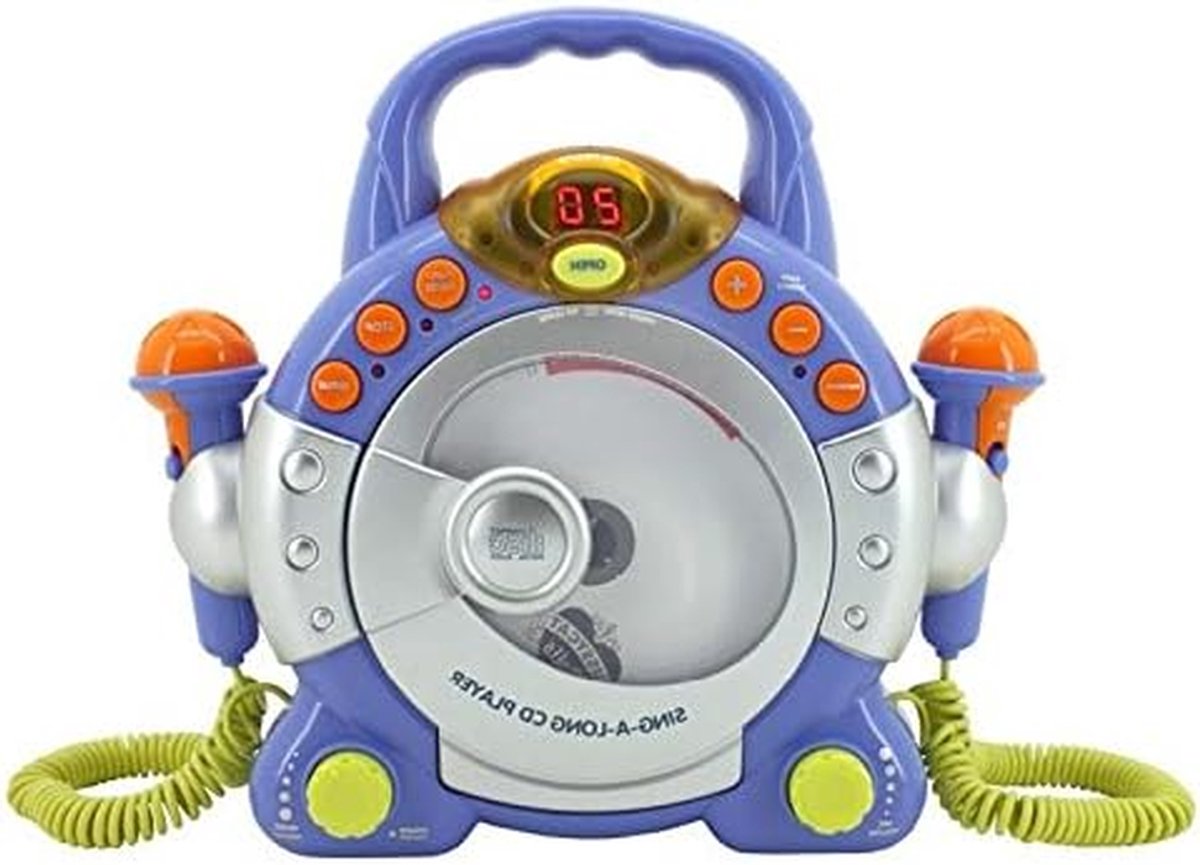 Draagbare CD-speler - Muziekspeler Discman - Muziek Luisteren - Met Microfooningang - 28 cm Breed - Blauw Zilver