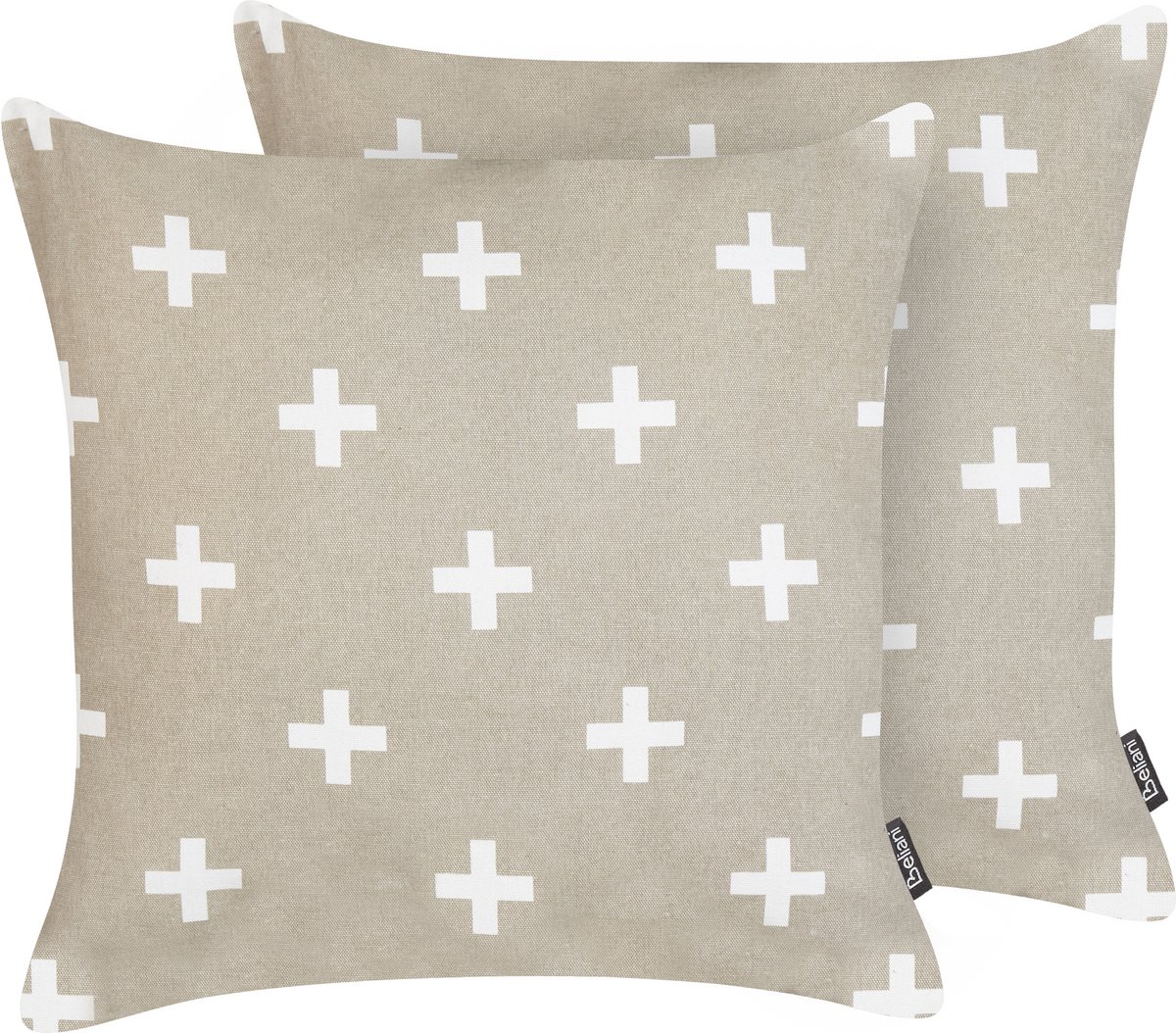 Beliani VELLEIA - Sierkussen set van 2 - Taupe - 45 x 45 cm - Katoen Beige