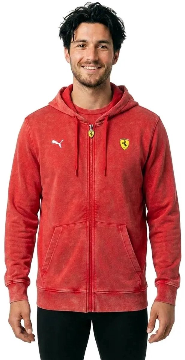 Puma Ferrari Sportswear Relaxed Fit Trainingsjack Rood S Man van Merkloos — afbeelding 4