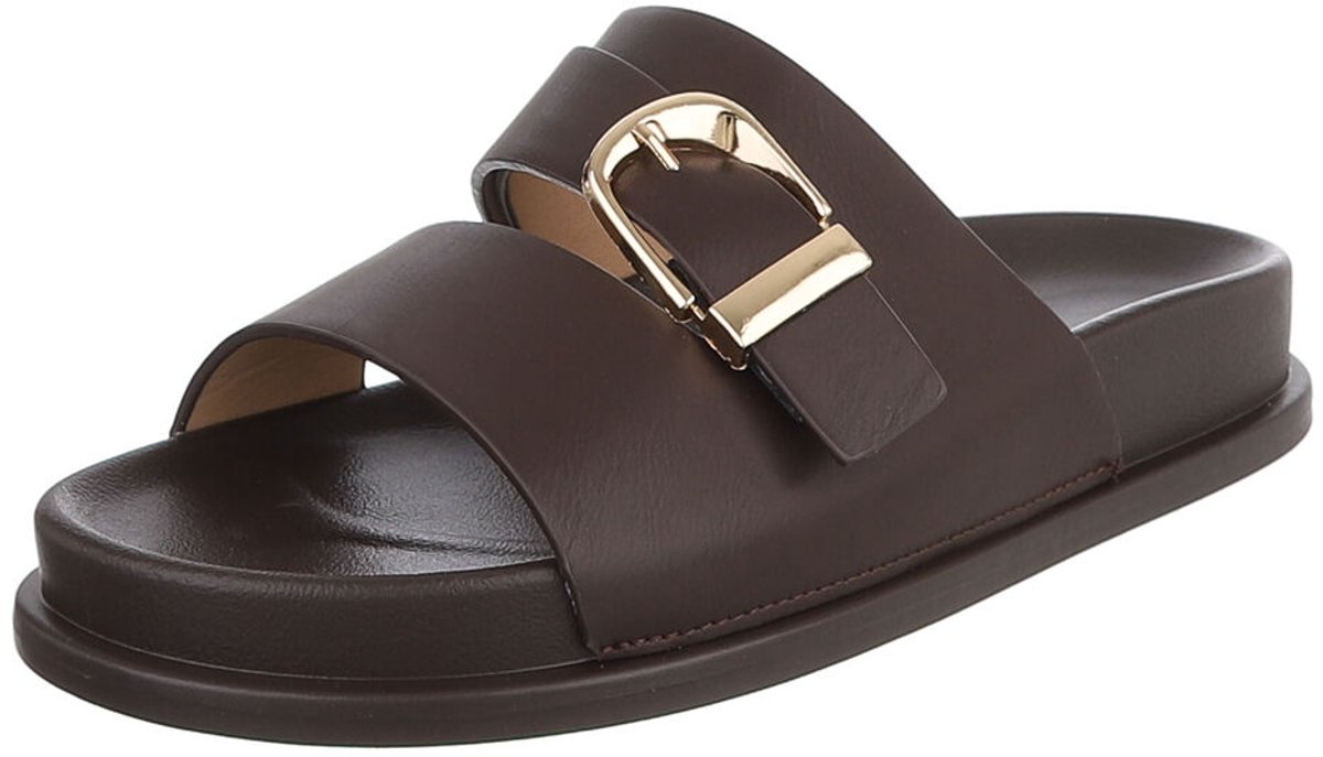Dames slip-on sandaal met gesp en comfortabele zool Mt:38