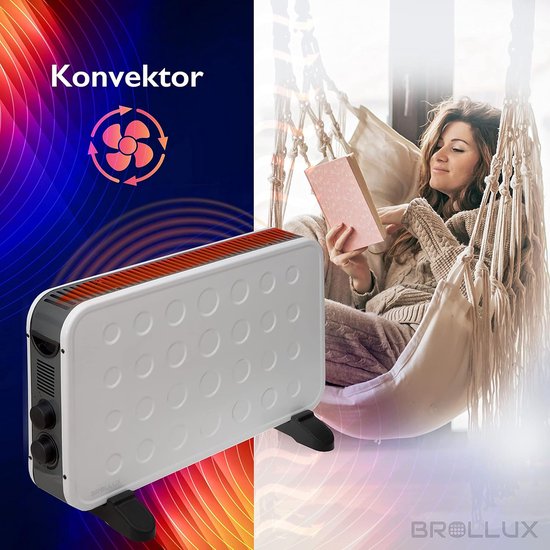 Elektrische Kachel - Mobiele Verwarming - Ruimte Verwarmen - Met Ventilator - 2000 Watt - Wit — afbeelding 2