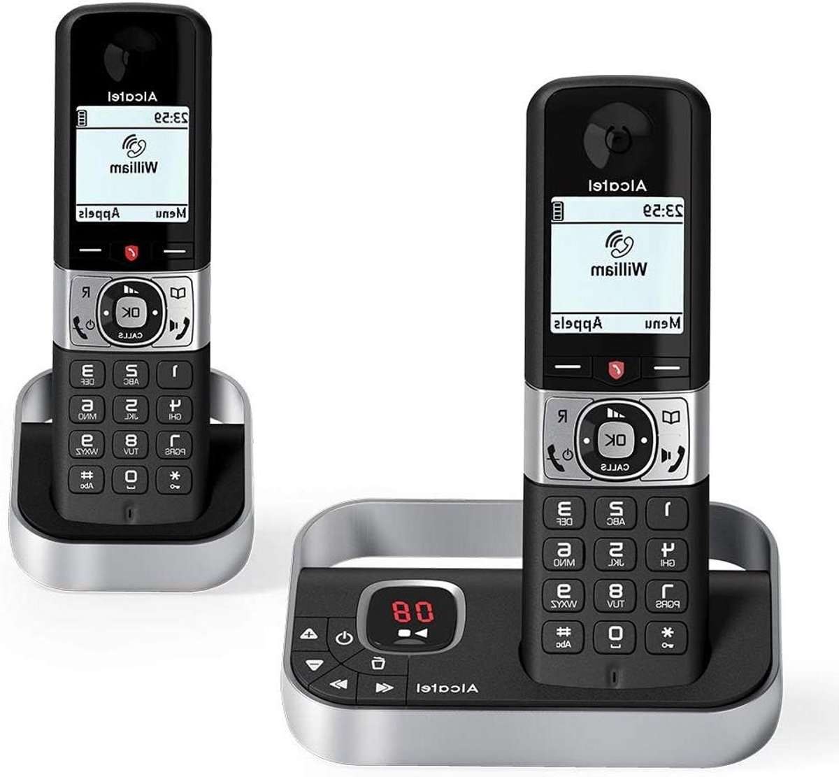 Draadloze Telefoon Duo - Vaste Telefoon - Thuis Bellen - Oproepen Blokkeren - 50 Min Antwoordapparaat - Zwart