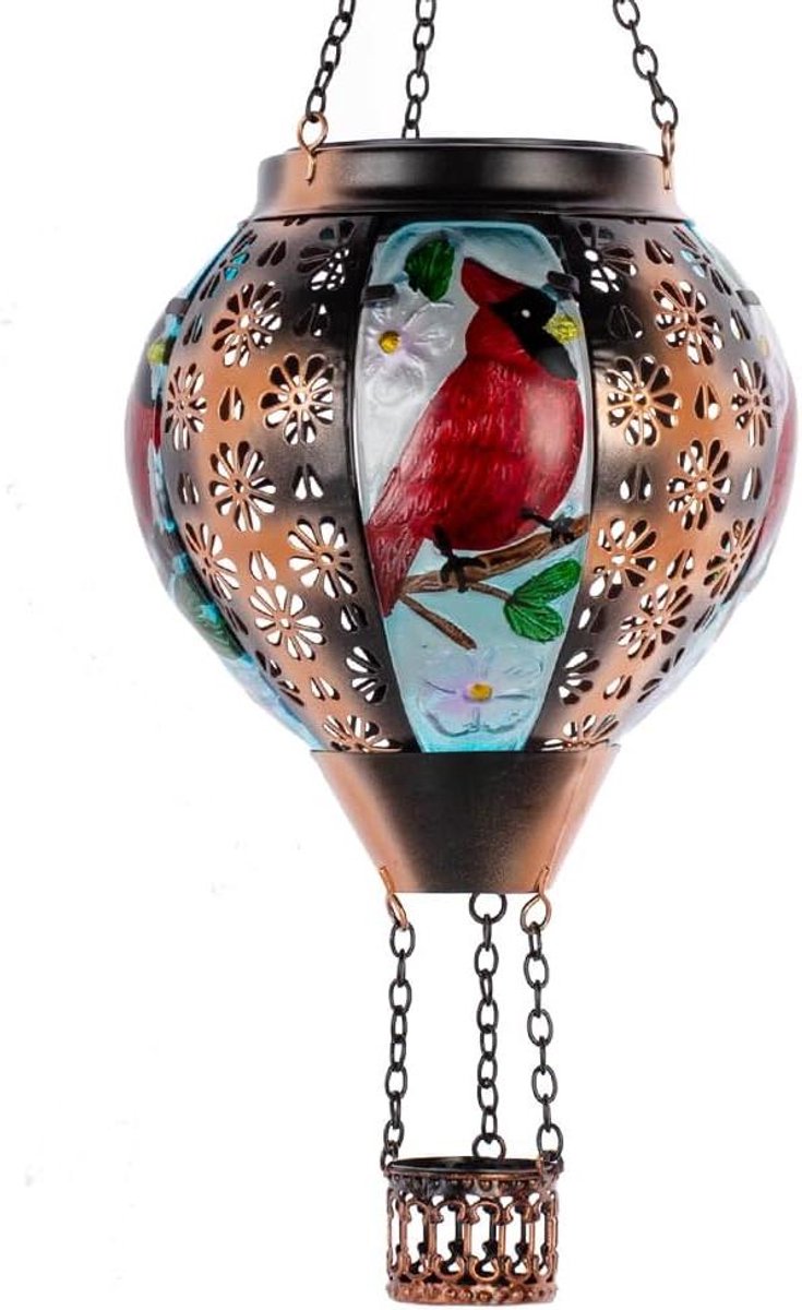 Zonne lantaarn - Decoratieve lamp - Tuin decoratie - Flikkerende vlam effect - 45 cm hoog - Zwart