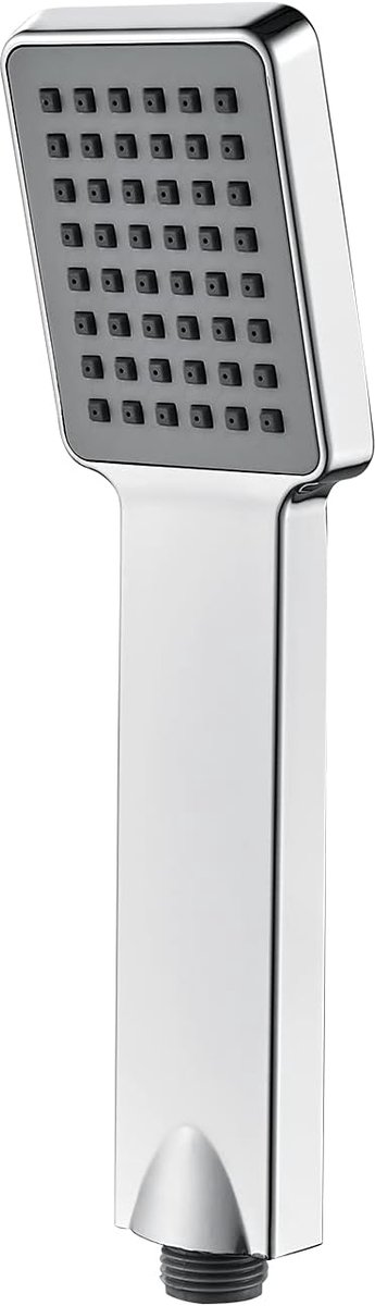 SnelShoppen - Douchekop Handdouche Vierkant Zilverkleurig Kunststof Normale Druk - Luxe Douche-ervaring met Lucht-energie - Ideaal voor Badkamer, Rela