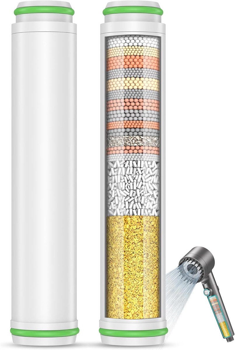 SnelShoppen - Douchefilter voor Handdouche, Vervangingsfilter 15 Lagen voor Hard Water Zui