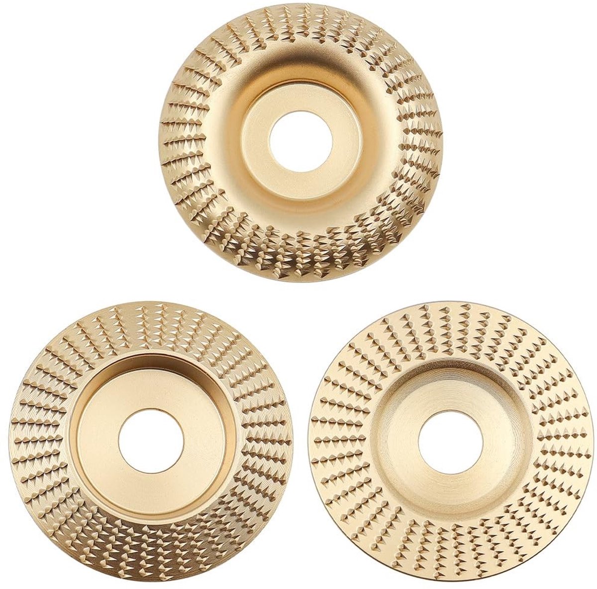 Dailygoods- Schuurschijf 125mm - 3 Delige Set - Houtcarbide Slijpschijf - Raspschijf - Haakse Slijper - Voor Houtbewerking - Hoekslijpschijf