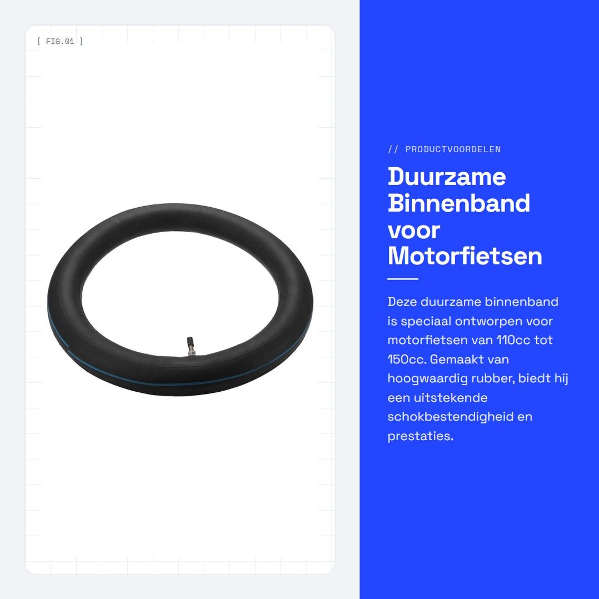 Dailygoods- Binnenband 90/100-14 - Schokbestendig - Duurzaam Rubber - Hoge Elasticiteit - Eenvoudig Ventiel - 4 Stuks - Motorband