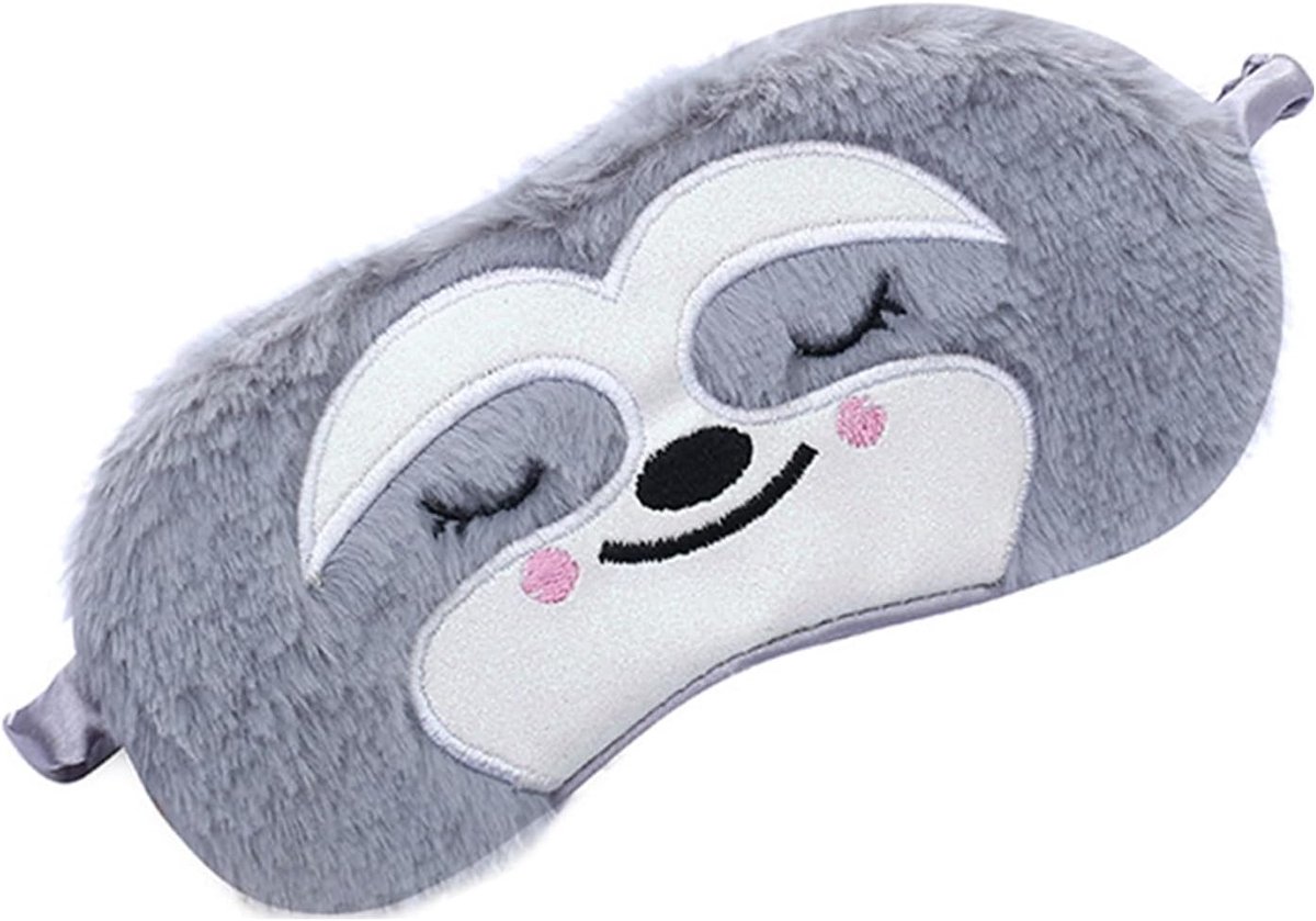 Thijox - Luiaard Oogmasker om te Slapen, Zacht Pluizig Pluche Slaapmasker voor Kinderen, Ademend Reis Oogbedekking, Grappige Blinddoek voor Dutjes en