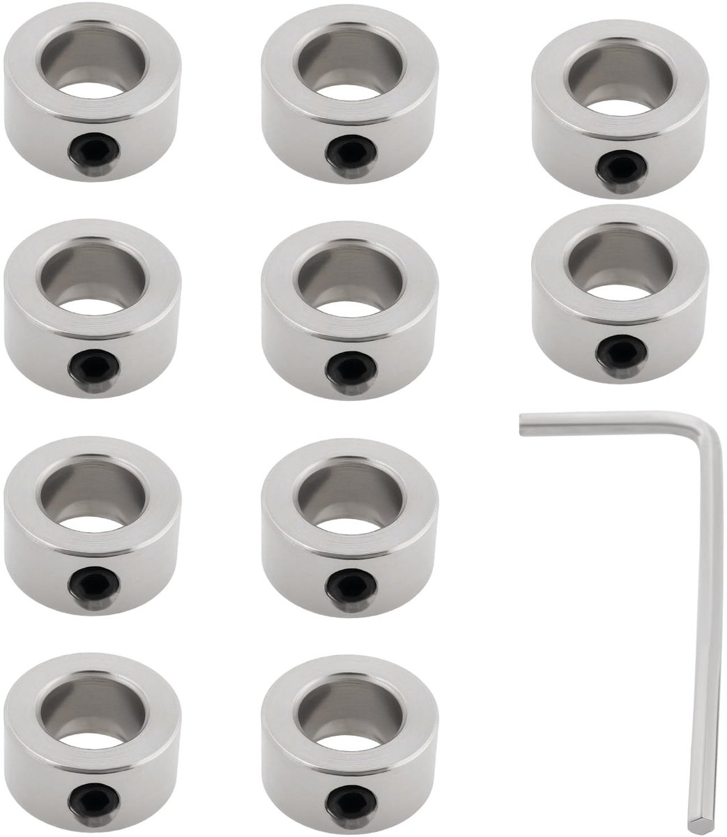 Dailygoods- As Kragen Set 10 Stuks - Binnendiameter 8mm - Buitendiameter 14mm - Dikte 7mm - Geschikt voor 3D Printers - Toepasbaar op Versnellingsbak Componenten - Schachtkragen