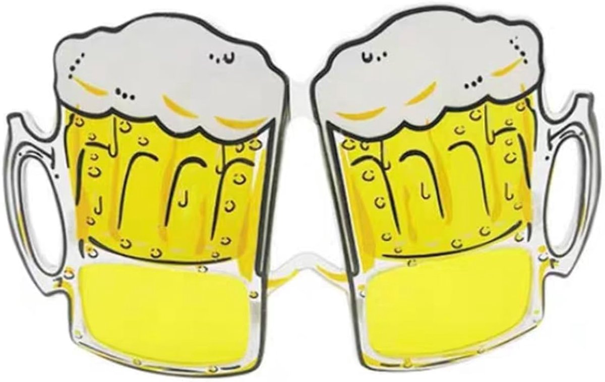 Thijox - Feestbrillen, Spookbrillen, Selfie-rekwisieten, Grappige Hawaiiaanse Tropische Zonnebrillen voor Feestdecoratie, Afstudeerbal, Bierglas, Gele