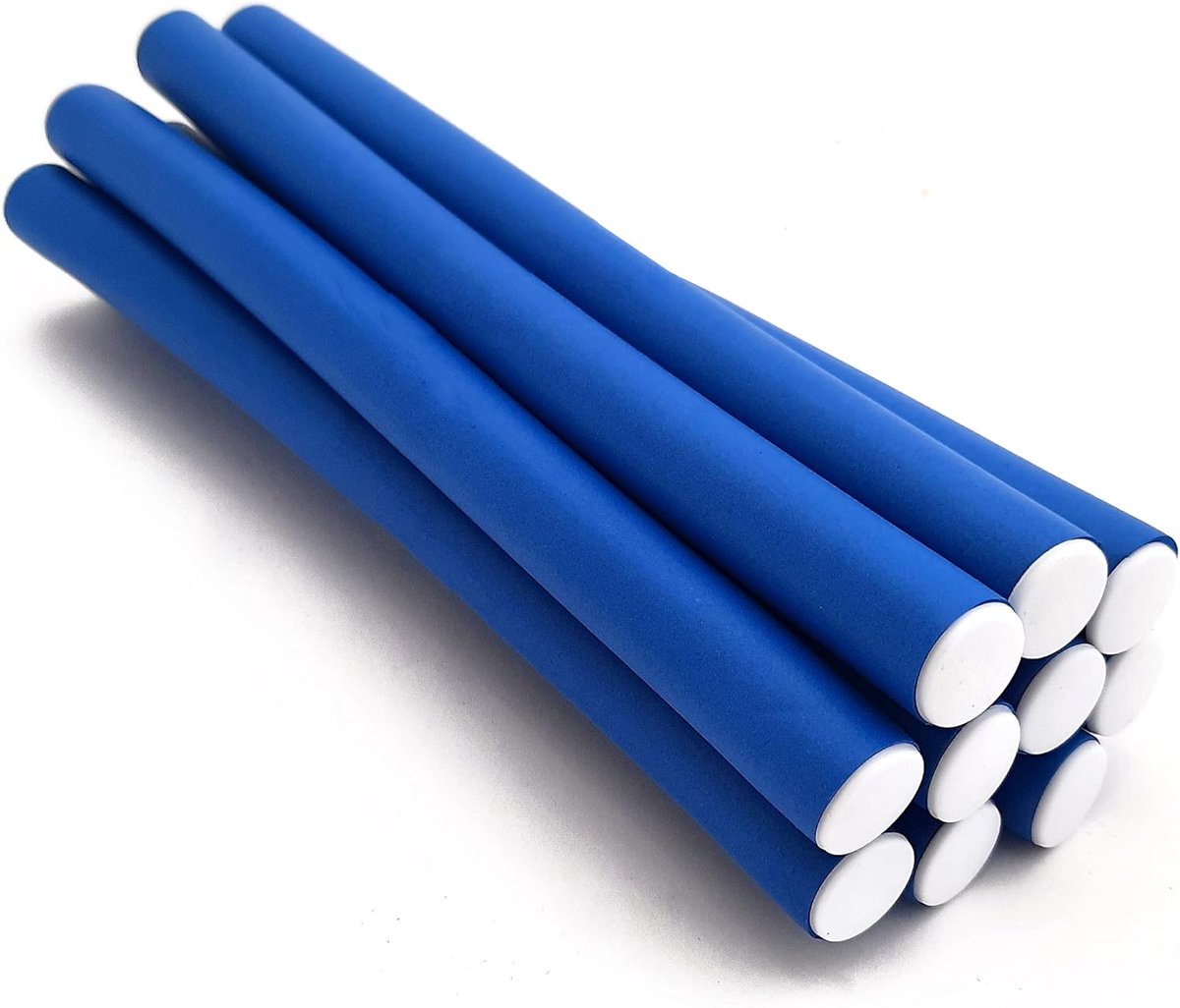 SnelShoppen - 10 stuks 14 mm flexibele staven voor krullen en golven - lichte schuimrollen voor styling - ideaal voor kapsalon - blauwe kleur - gebrui
