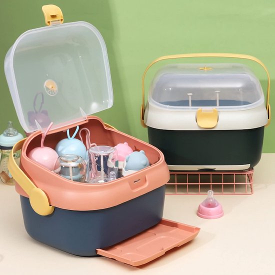 Dailygoods- Babyfles Droogrek Duurzaam - Opbergdoos met Deksel - Fopspeenhouder - Afneembare Houder - Ruimtebesparend - Efficiënt Organiseren - Flessenopbergdoos van Dailygoods — afbeelding 4