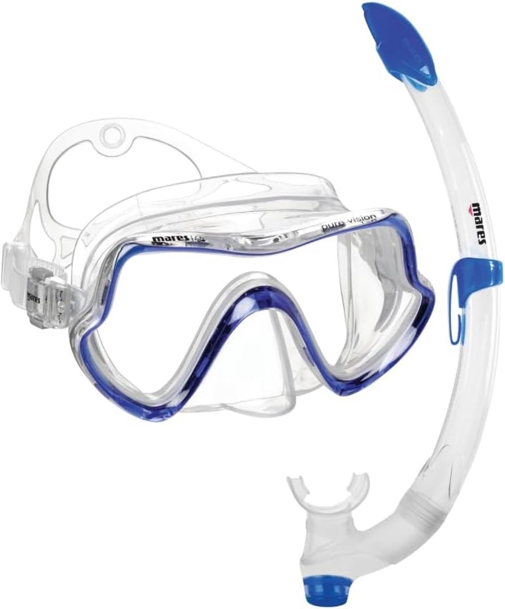 Thijox - Mares Aquazone Combo Vento Junior-masker en snorkel voor kinderen, 8-14 jaar, roze/wit, transparant, neonroze, ideaal voor zwembad en strand