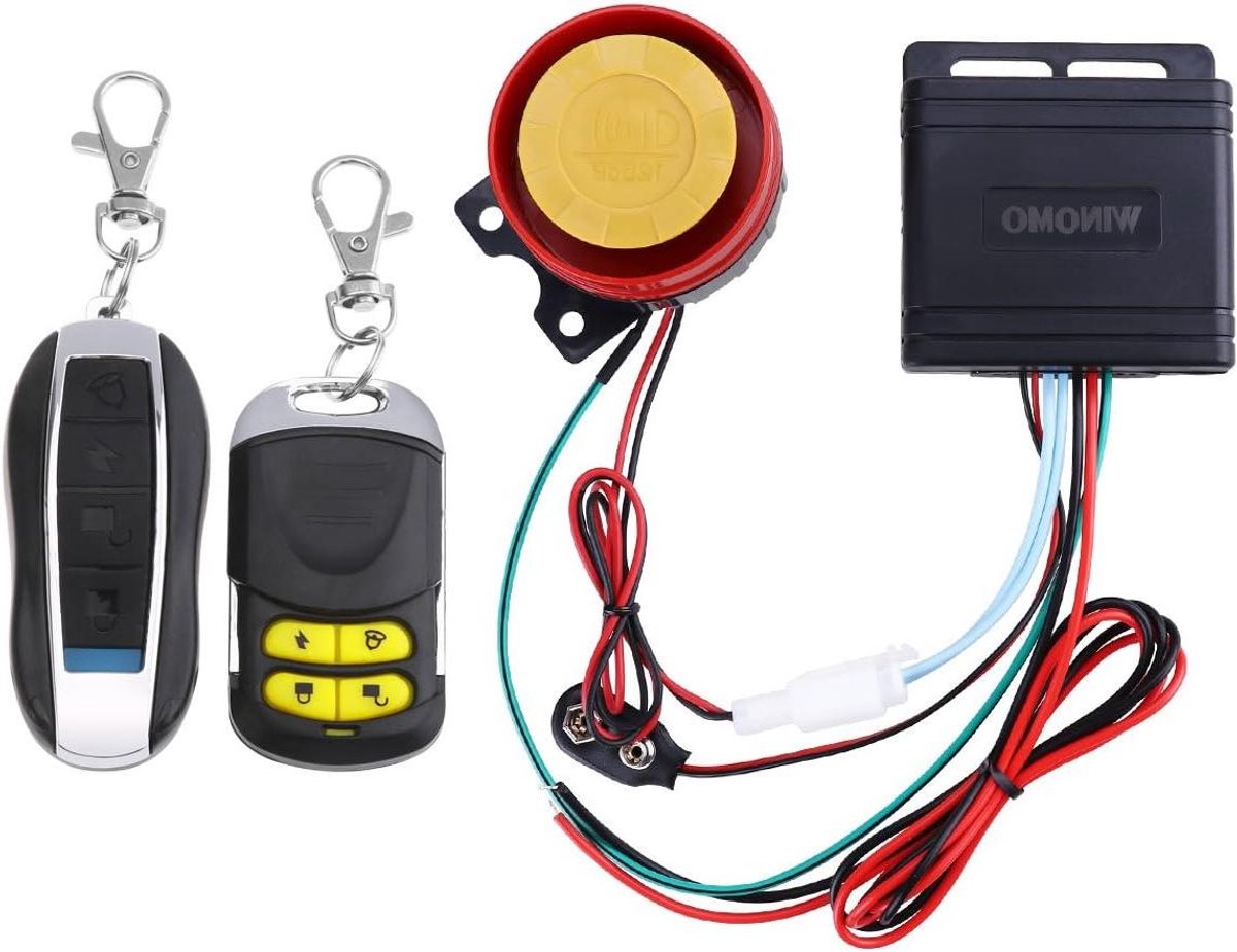 Motor Alarm Systeem - Diefstal Beveiliging - Motor Beschermen - Dubbele Afstandsbediening - Compact Design - Zwart