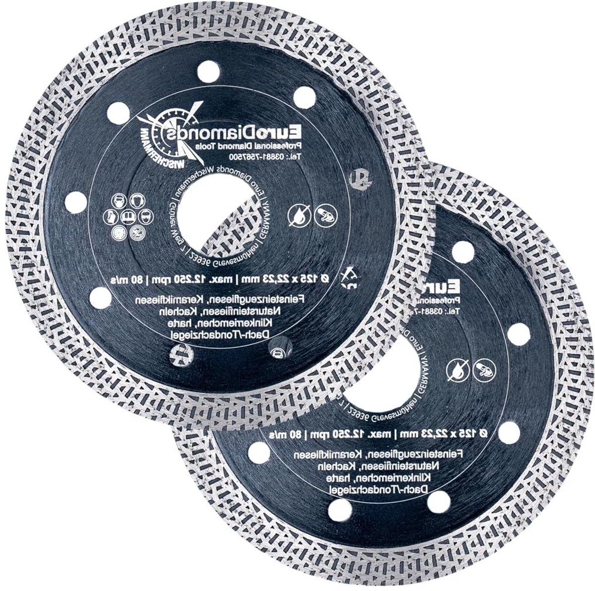 Diamantzaagblad - Tegelschijf - Materiaal Zagen - Extra Dun - 125 mm - Grijs