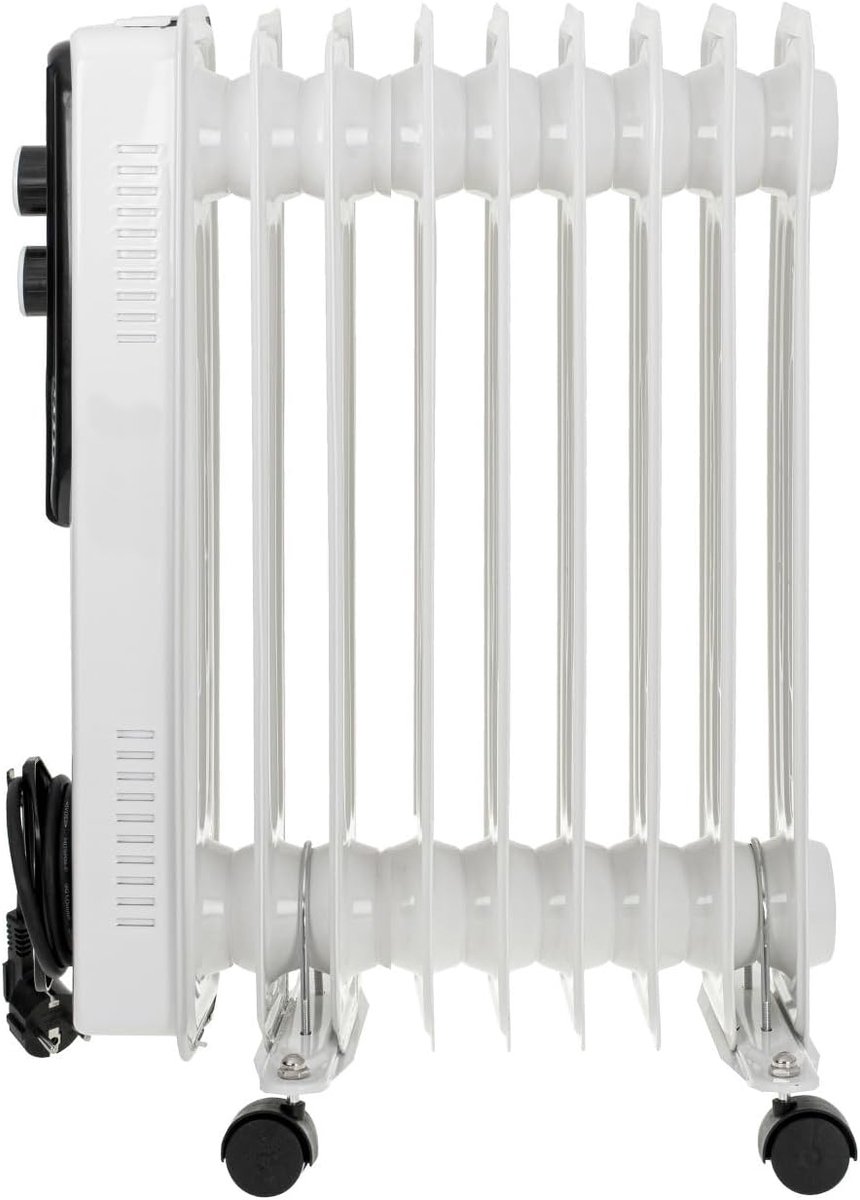 Olie Radiator - Elektrische Kachel - Ruimte Verwarmen - 9 Ribben - 2000W - Wit – foto 7