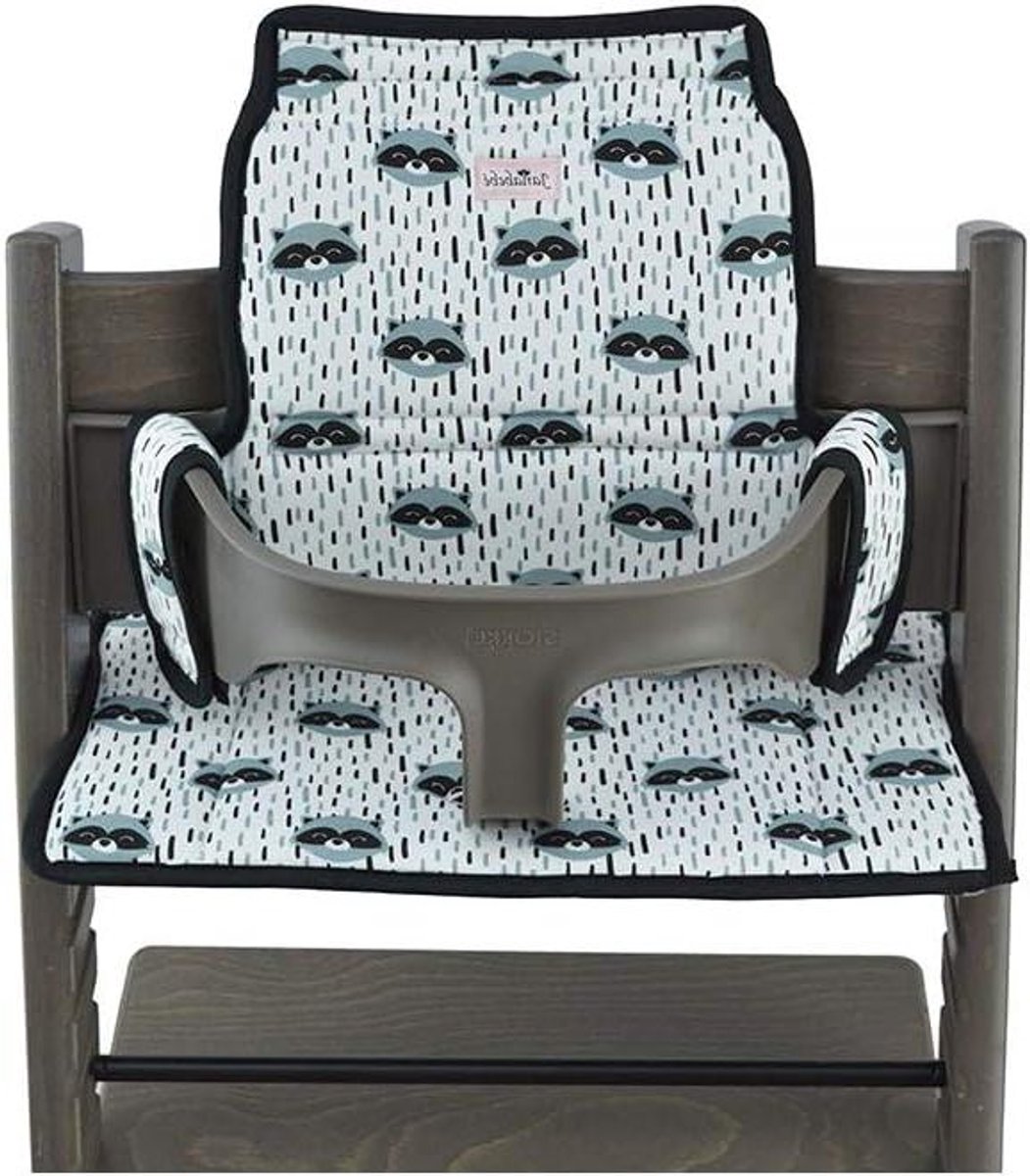 Kinderstoel Kussen - Stoelbekleding Zitting - Comfortabel Zitten - Ademend Katoen - Universeel - Raccoon