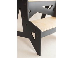 Houten opstapje - Zwart
