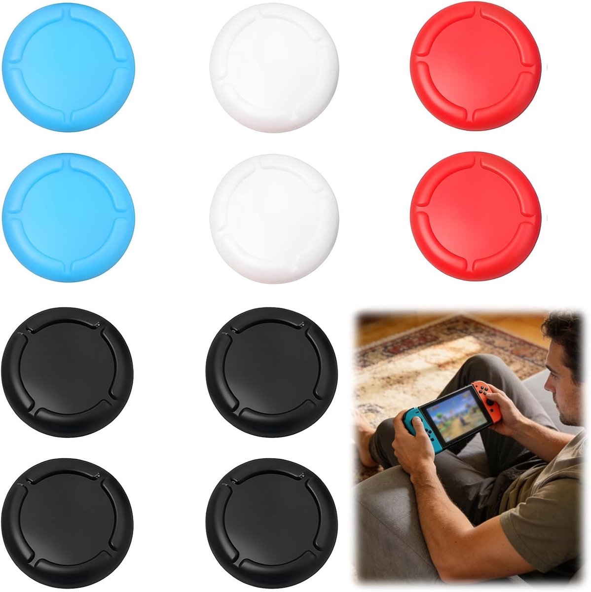 Thijox - 10 Siliconen Joystick Doppen Antislip, Compatibel met Switch, Lite en OLED-controller, Duurzame Bescherming voor Gamers