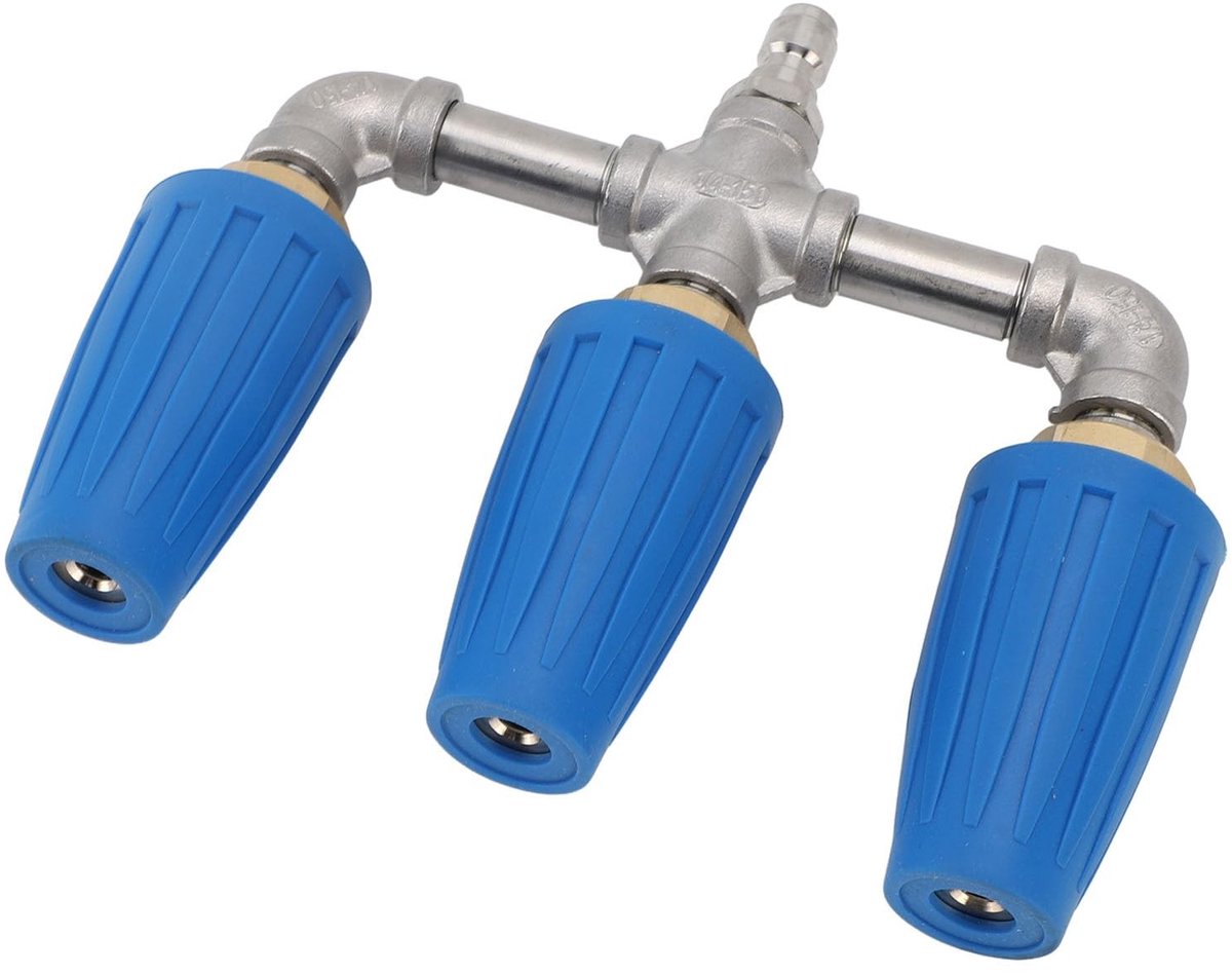 Dailygoods - Acouto Triple Turbo Nozzle 1/4 Inch Quick Plug 4000PSI Roterende Hogedrukreiniger Nozzle voor Tuin Auto Wegreinigingsdruk een Verbeterde Reiniging voor Drievoudig [Drievoudig Breder Bereik Roterend