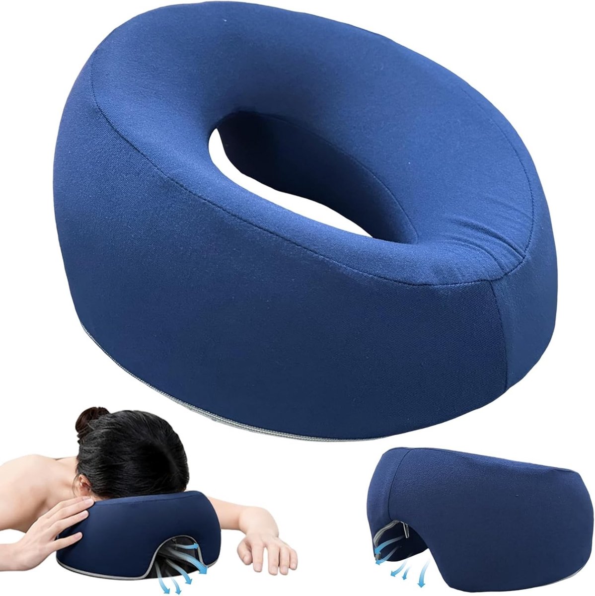 Ergonomisch gezichtsmassagekussen van traagschuim, ademend en wasbaar voor ontspanning en wellness thuis
