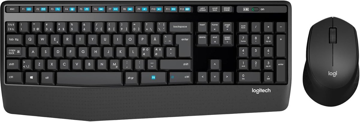 SnelShoppen - Draadloze Toetsenbord en Muis Combo met Polssteun, Full-Size QWERTY, 2,4 GHz USB Verbinding, Comfortabel voor PC en Laptop - Zwart