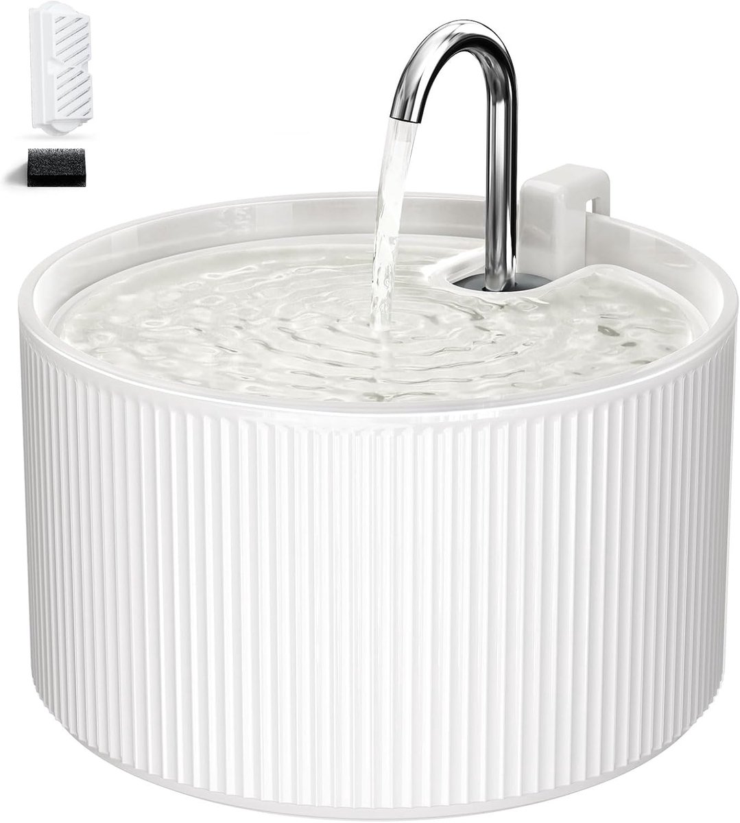 Thijox - Keramische Kattenfontein 2,2L - Stil, Hygiënisch Drinkwater voor Katten - Modern Design - Binnen Gebruik - Perfect Voor Huisdieren