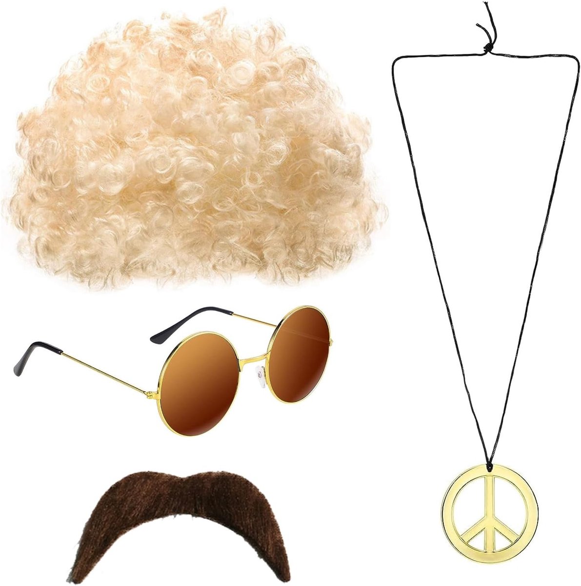 Hippie kostuum voor mannen, jaren '60 stijl outfit, retro kleding en festivallook