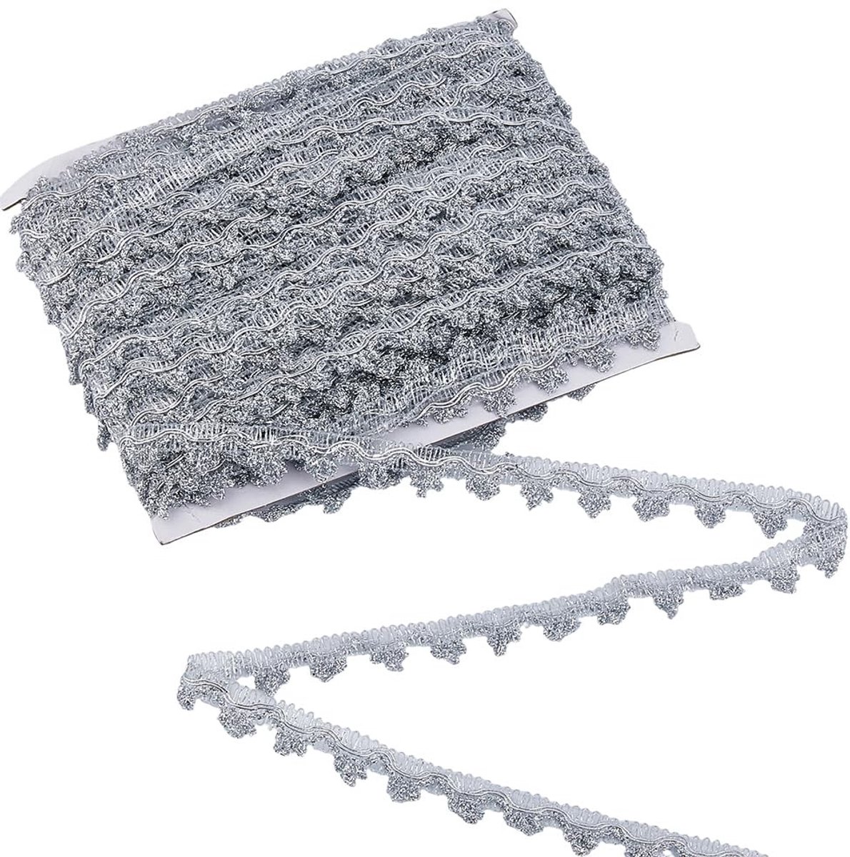 Dailygoods- Kant Lint 50 Yards - Metallic Braid - Zilveren Kroon - Decoratie Lint - DIY Ambachten - Naaien Maken - 18 mm Breed - Decoratielint