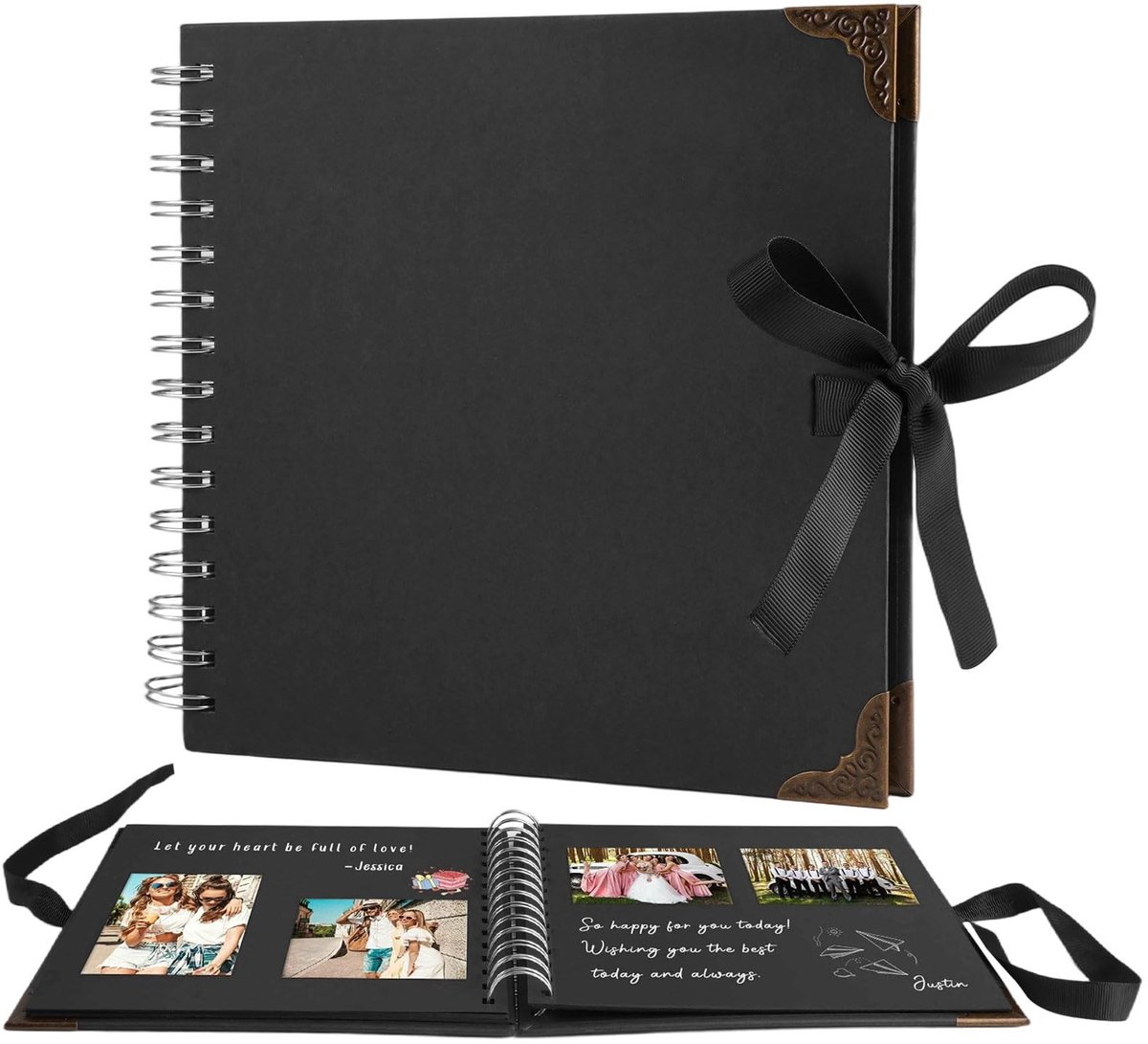 Inovra- Fotoboek DIY 20,5 x 20,5 cm - 40 Pagina's - Hardcover - Lichtgewicht - Vlekbestendig - 360° Spiraalbinding - Scrapbook