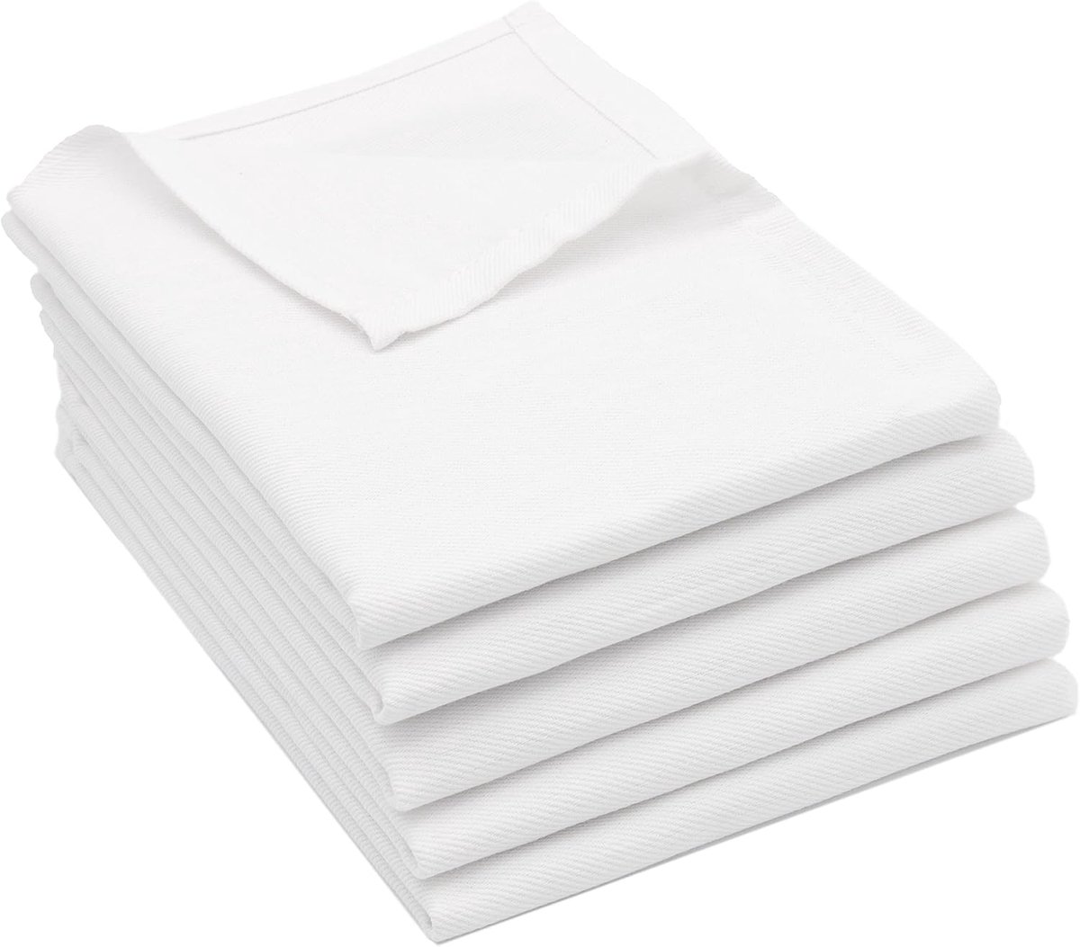 Thijox - Set van 5 theedoeken 50x70 cm, Wit - Katoenen Keuken Doeken voor Droog en Afvegen, Ideaal voor Koken, Schoonmaken en Tafeldekken