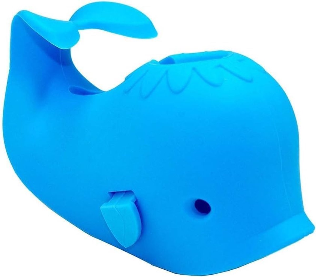 Dailygoods- Kraanbescherming - Siliconen Kraanverlenging - Walvisvorm - Badkamerkraan Beschermkap - Veiligheidskraan - Blauw - 17 x 7,8 x 9,9 cm