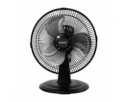 Tafelventilator 30 cm - 3 Snelheden - 90° Oscillatie - Stille ventilator - Zwart