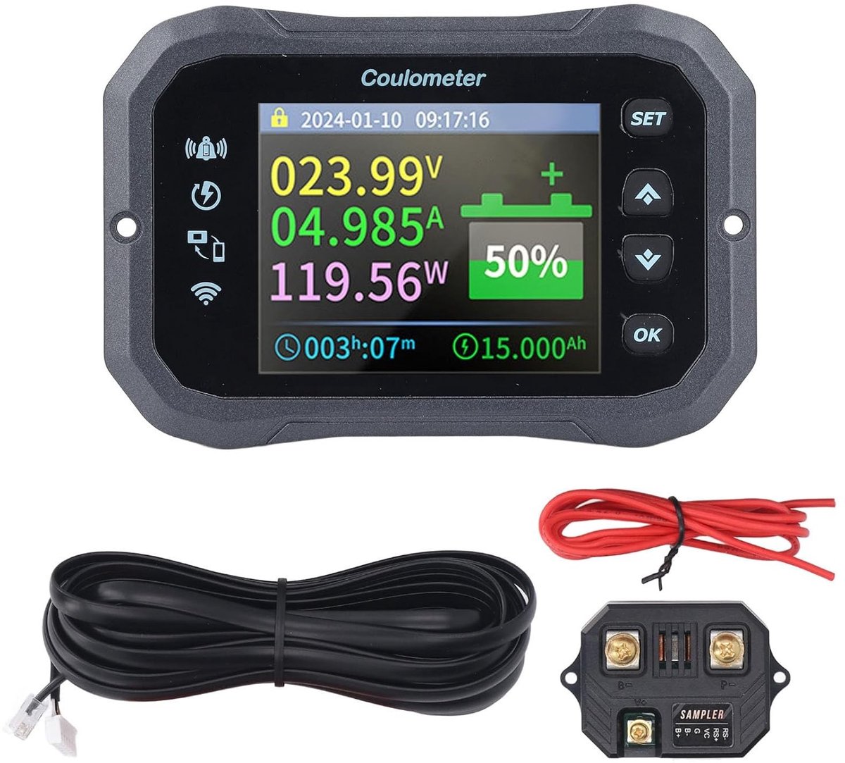 Bluetooth Batterijmonitor 10-100V met Slimme Shunt en Digitaal Display voor Capaciteitsmeting en Percentage Tester