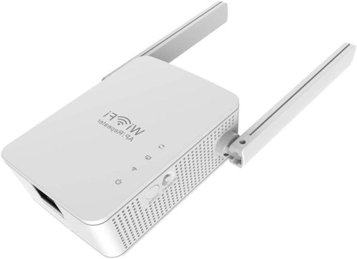 Wi-Fi Repeater - Signaal Versterker - Draadloos Bereik Uitbreiden - 300 Mbit/s Snelheid - 11.5cm x 11.5cm - Wit