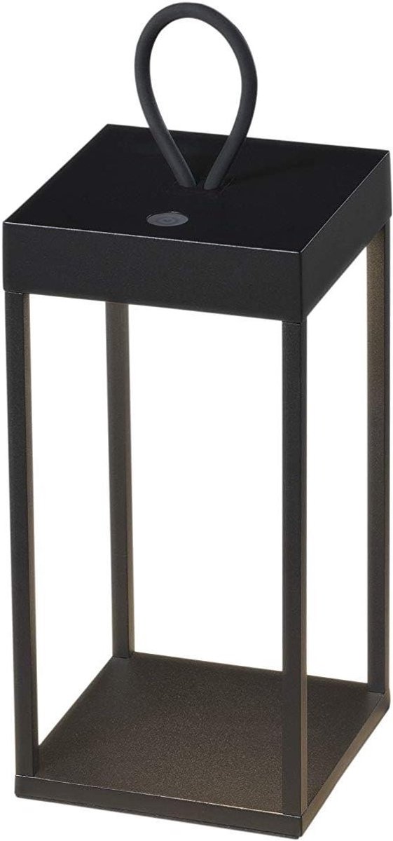 LED Lantaarn - Accu Lamp - Sfeerverlichting Buiten - Traploos Dimbaar - 30cm Hoog - Zwart