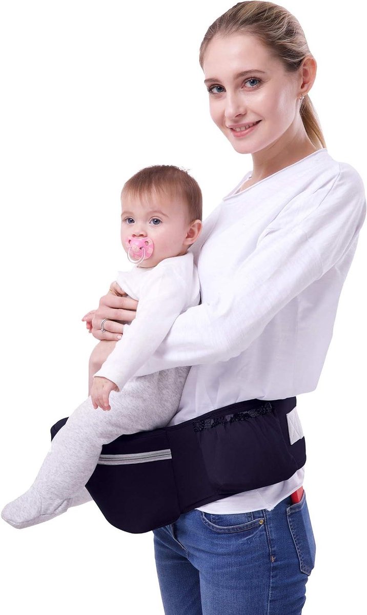 Draagzak Heupstoel - Baby Drager - Comfortabel Dragen - Verstelbare Tailleband - Tot 20 kg - Blauw