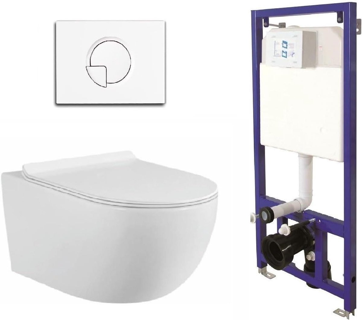 Toilet Set - Closet Set - Badkamer Installatie - Soft Close - Rimless - Wit