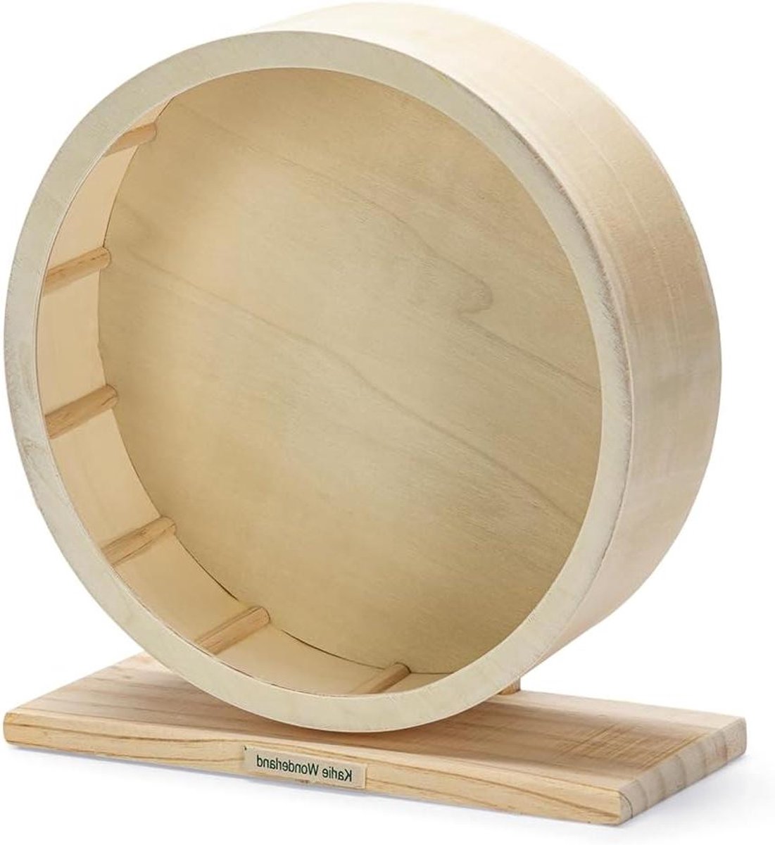 Loopfiets Knaagdier - Roltrap Dier - Bewegen Stimuleren - Natuurlijk Hout - 30 cm Diameter - Beige
