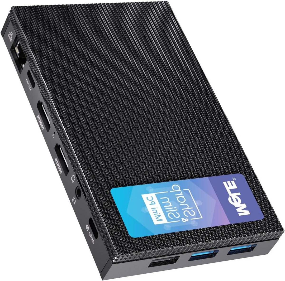 Stille Mini PC - Compacte Computer - Thuiswerken Kantoor - Ventilatorloos Ontwerp - 8GB RAM 128GB Opslag - Zwart