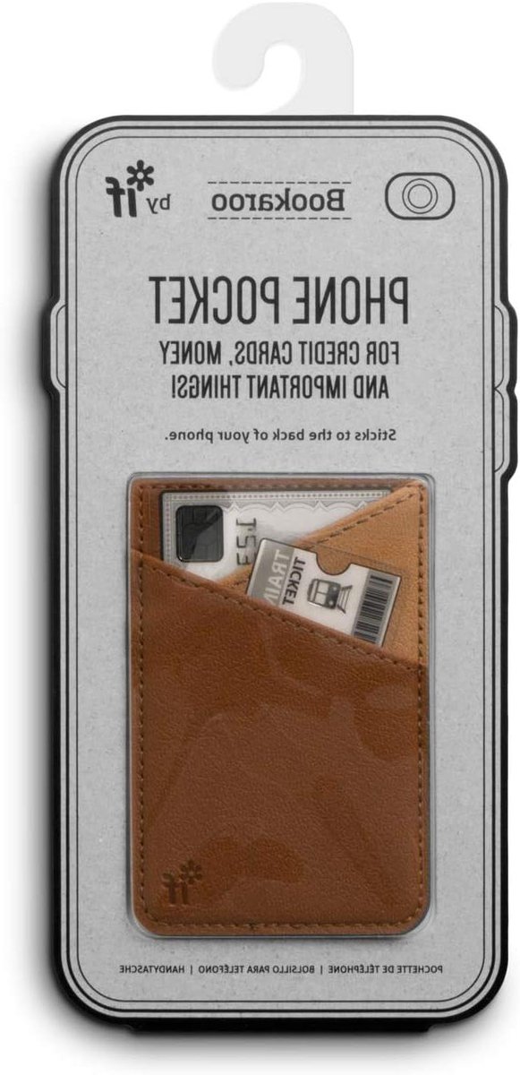Telefoon Accessoire - Kaarthouder - Reizen - Plakt stevig - 10cm - Bruin