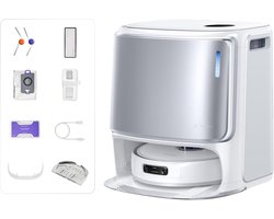 NARWAL Freo Z10 Ultra robotstofzuiger met zelfledigend basisstation, 18.000 Pa zuigkracht, AI Vision, DirtSense-technologie, klitvrije borstel, 45-75 °C heetwaterreiniging, LDS-navigatie, 8 N dweilen, wit