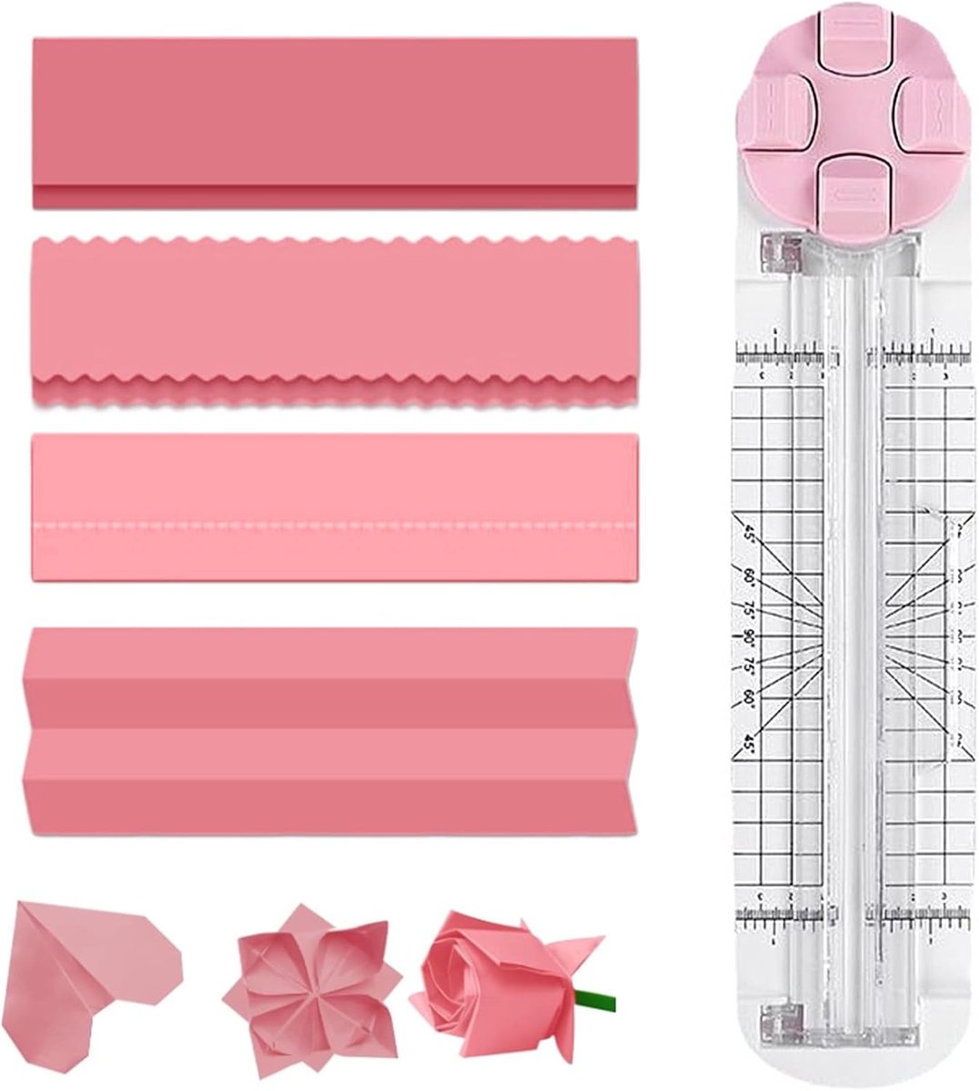 4-in-1 Papier Snijmachine met Groefgereedschap, Snijlijn Gids en Zijliniaal voor Scrapbooking en Kaarten Maken