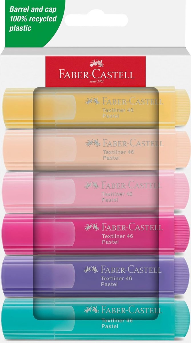 Thijox - Set van 6 Pastel Markeerstiften met Duurzame Wigpunt, Navulbaar, Lijnbreedte 1-5 mm, Ideaal voor Studeren, Notities en Creatief Gebruik