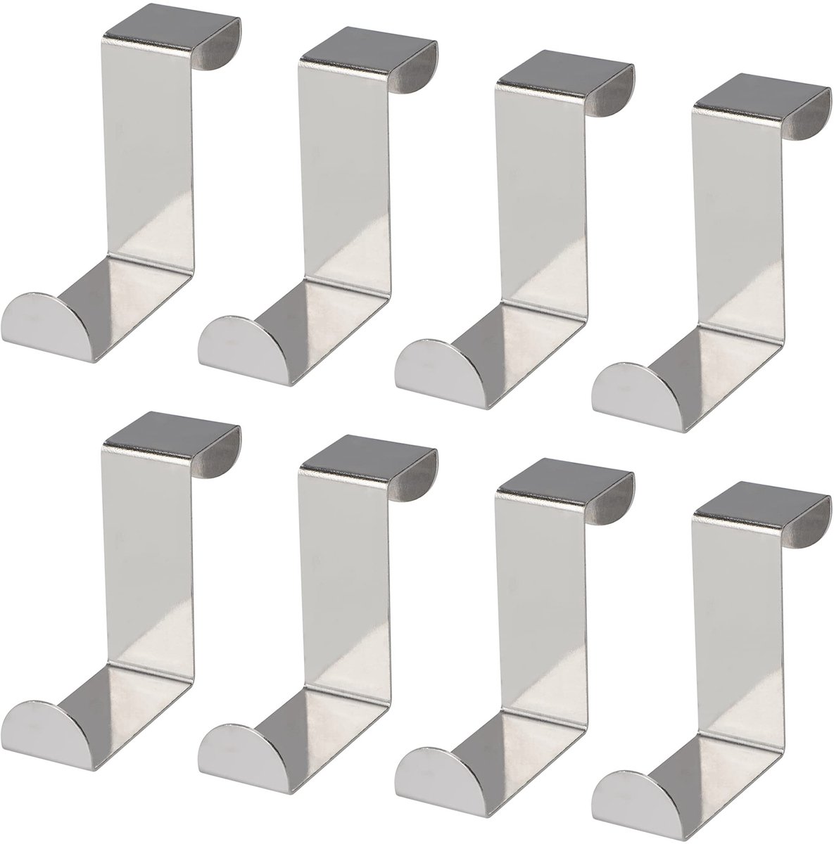 Inovra- Deurklink - RVS - 8 Stuks - Z-vormige Haakjes - Voor Deuren/Kast - Tot 5 kg - Ruim