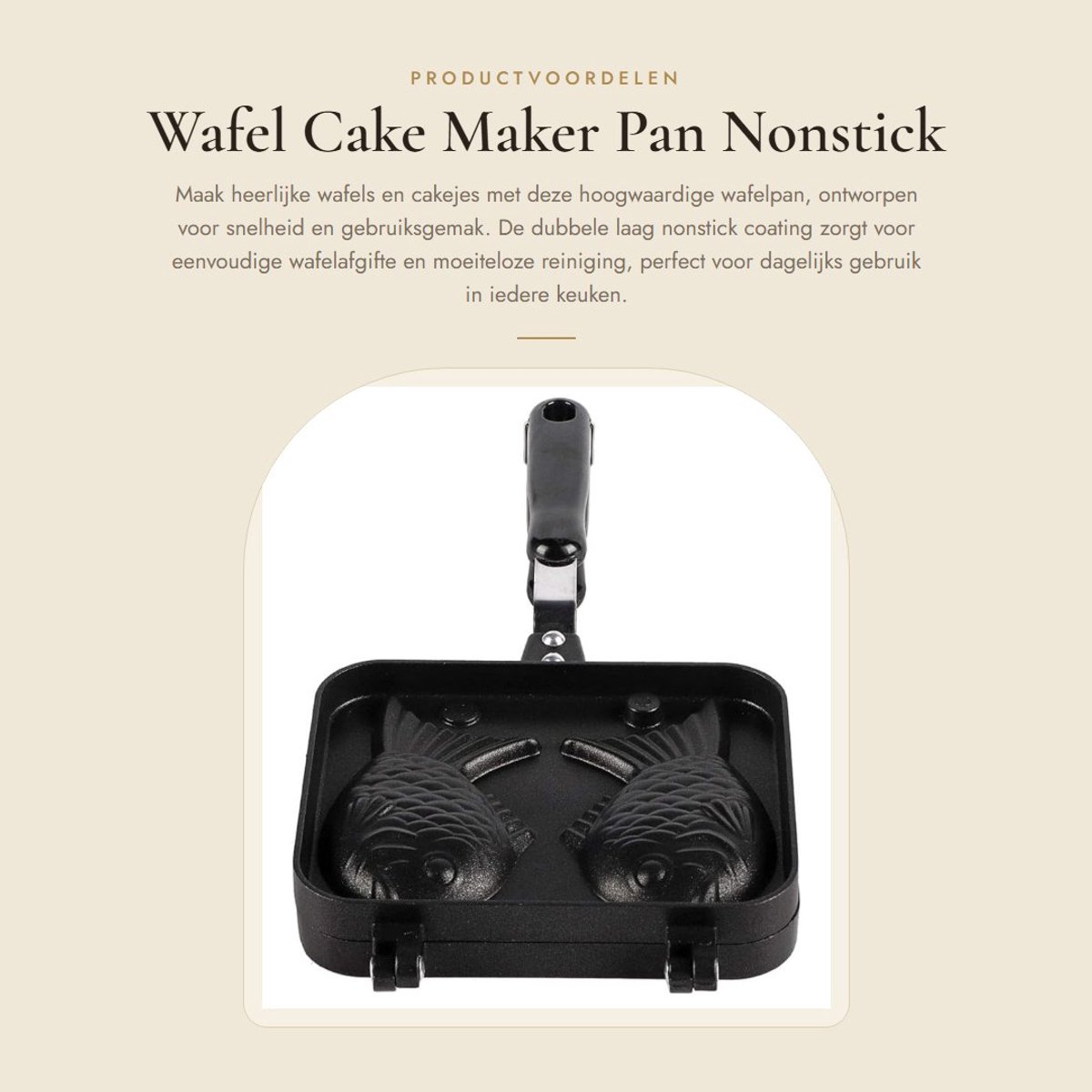 Inovra- Wafelmaker Dubbele Laag - Antiaanbaklaag - Aluminium Legering - Snelle Verwarming - Persoonlijke Pan - Eenvoudige Reiniging - Wafelpan