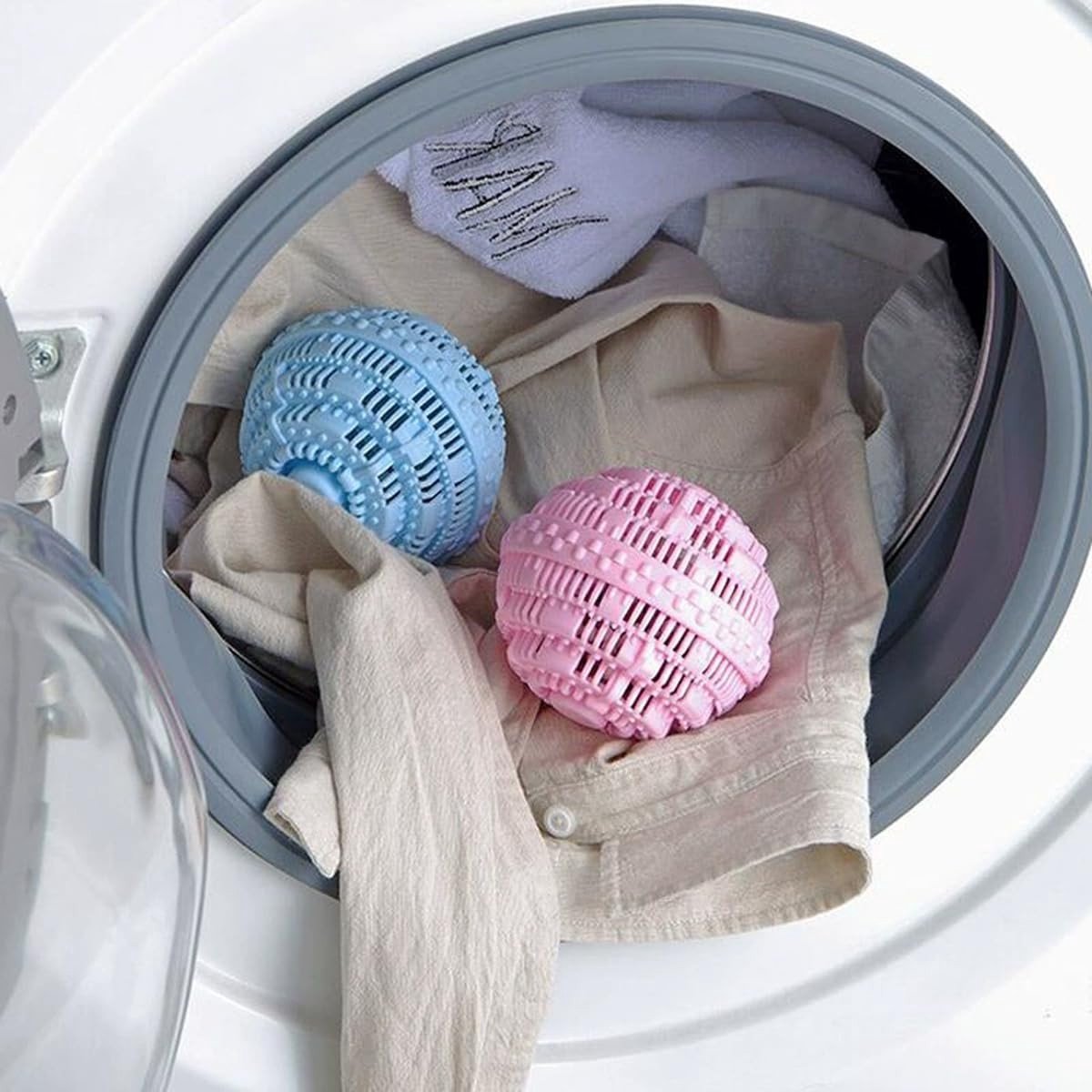 Dailygoods- Wasverzachterballen Innovatief Ontwerp - Wasbollen voor Wasmachine - Droogballen - Herbruikbare Wasballen - Verbeterde Reiniging - 2 Stuks