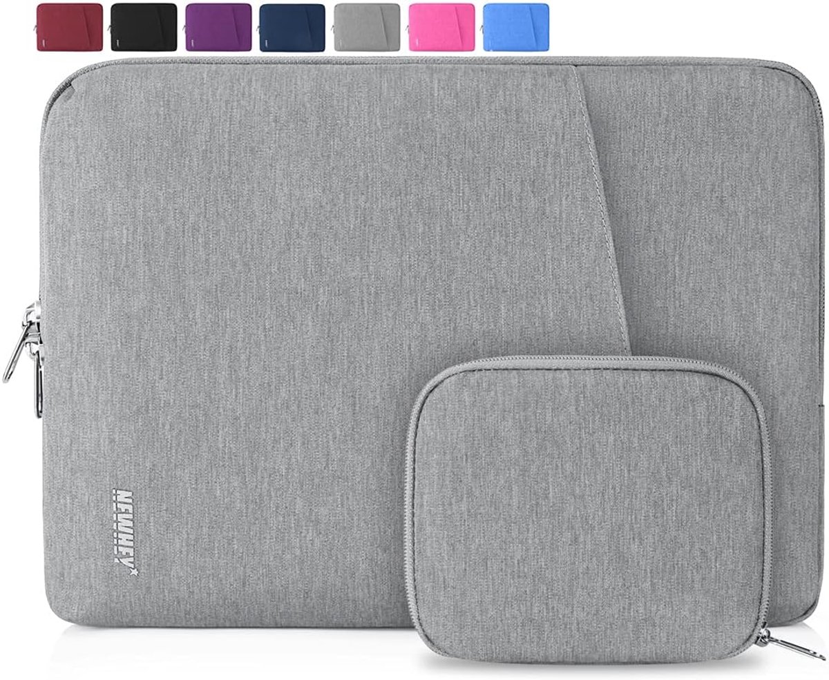 Thijox - Laptophoes 14 Inch Waterafstotend Schokbestendig Notebook Beschermende Tas met Kleine Hoes Grijs - Ultralicht en Duurzaam voor School, Werk e