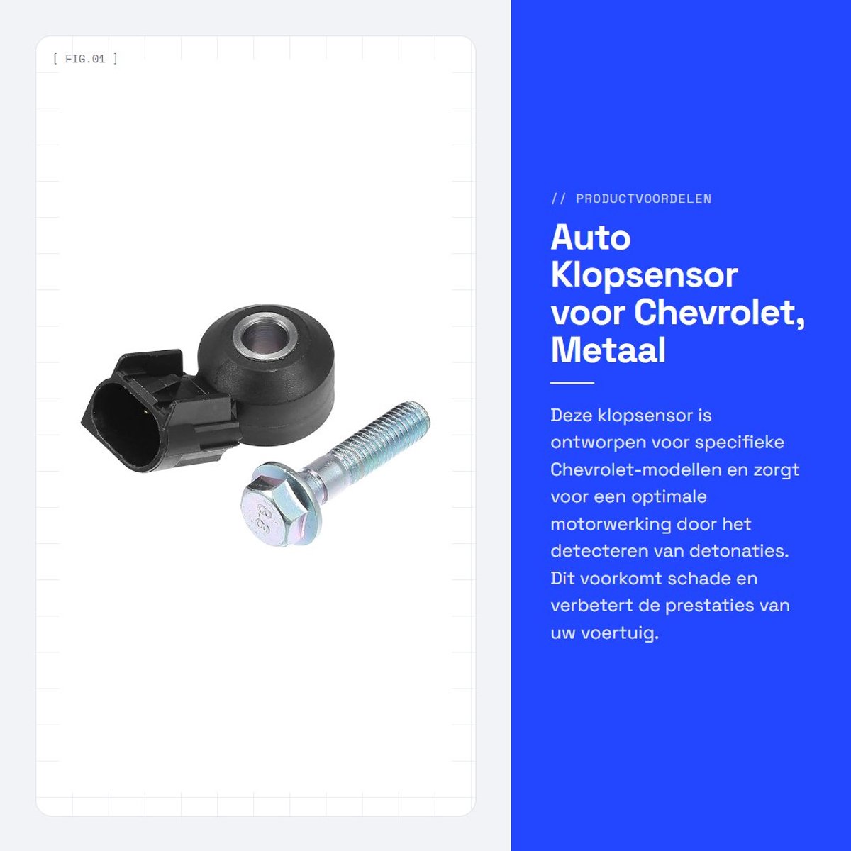 Dailygoods- Klopsensor voor Chevrolet - Detonatiesensor - Voertuigspecifieke Pasvorm - Metaal - Zwart - Benzine 4.6L V8