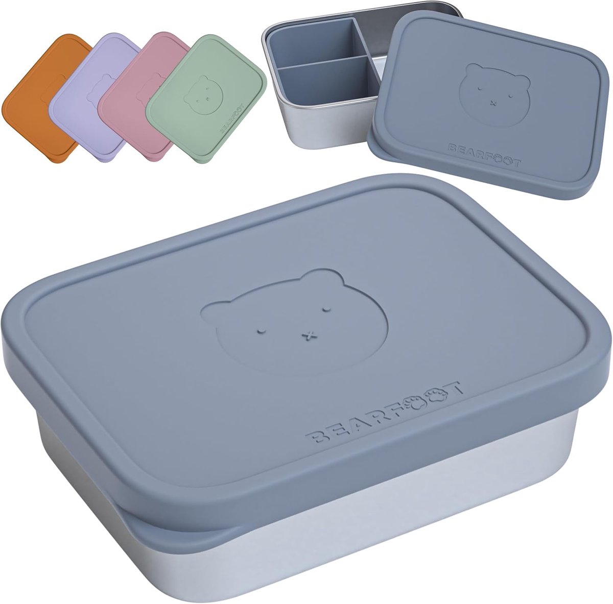 Thijox - Roestvrijstalen Broodtrommel voor Kinderen met Siliconen Deksel, BPA-vrije Lunchbox, Lekvrije Bento Box voor Kleuterschool, School en Dagverb